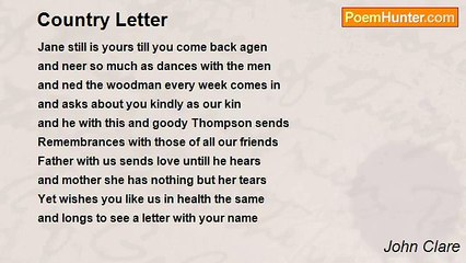 John Clare - Country Letter