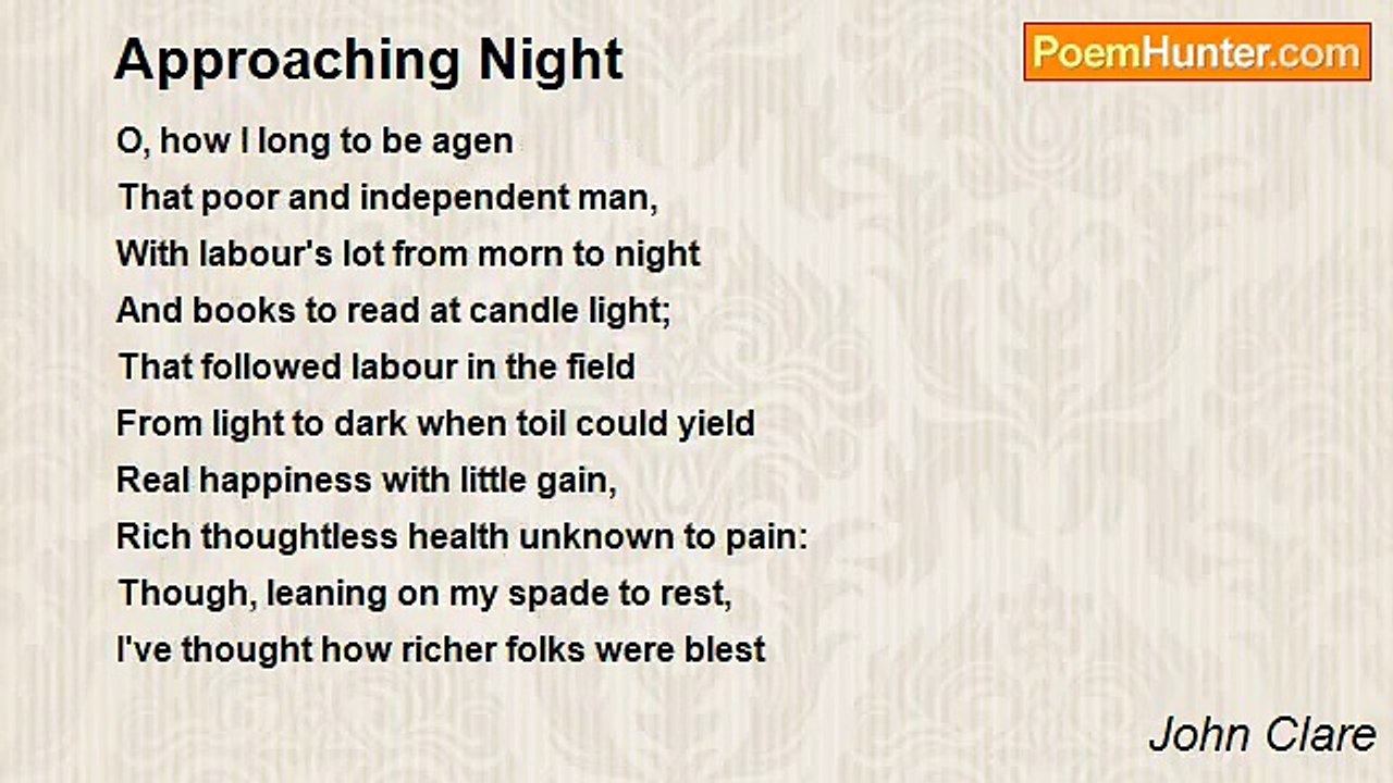 John Clare - Approaching Night
