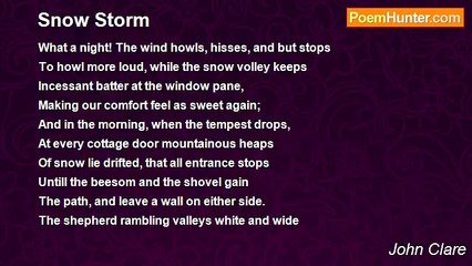 John Clare - Snow Storm