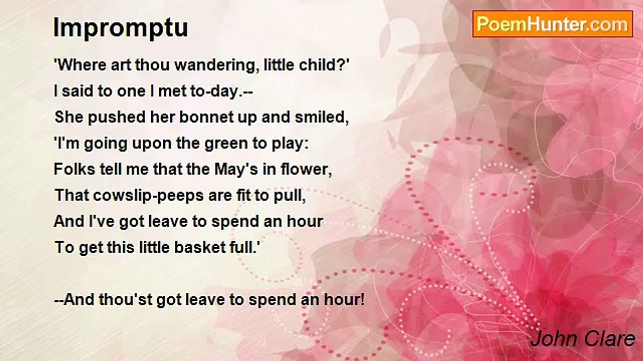 John Clare - Impromptu