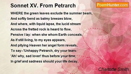 Charlotte Smith - Sonnet XV. From Petrarch