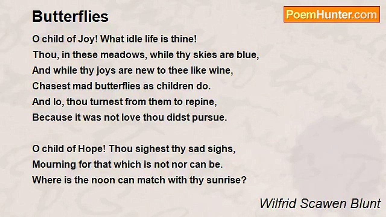 Wilfrid Scawen Blunt - Butterflies