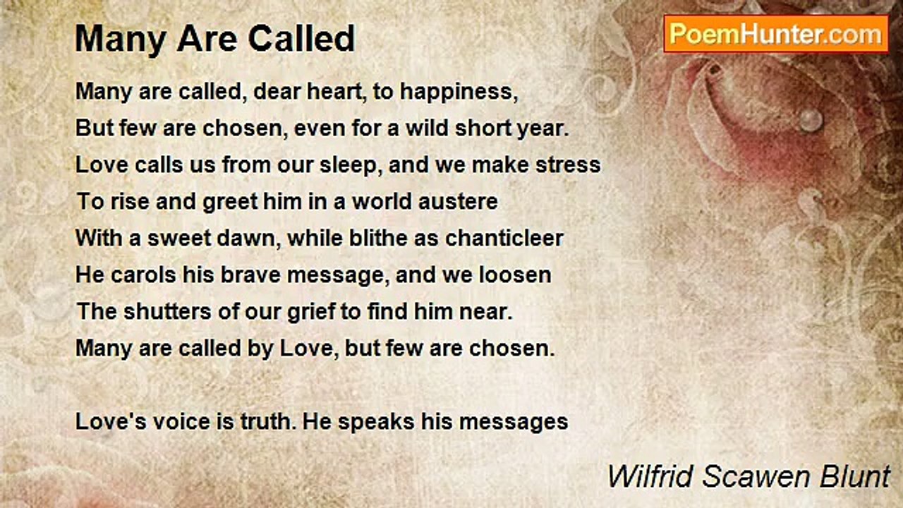 Wilfrid Scawen Blunt - Many Are Called