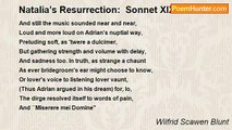 Wilfrid Scawen Blunt - Natalia’s Resurrection:  Sonnet XIX