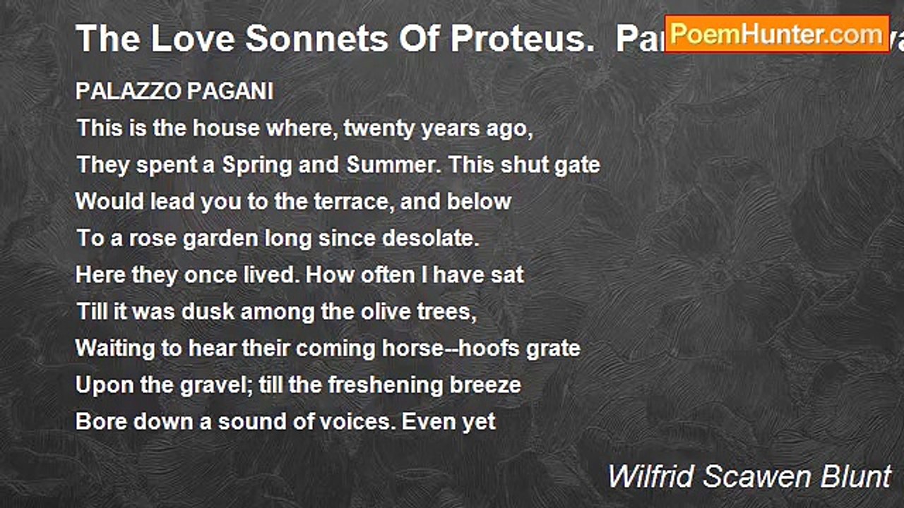 Wilfrid Scawen Blunt - The Love Sonnets Of Prot...
