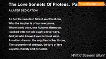 Wilfrid Scawen Blunt - The Love Sonnets Of Proteus.  Part IV: Vita Nova: CXIV