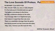 Wilfrid Scawen Blunt - The Love Sonnets Of Proteus.  Part II: To Juliet: XXVIII