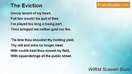 Wilfrid Scawen Blunt - The Eviction