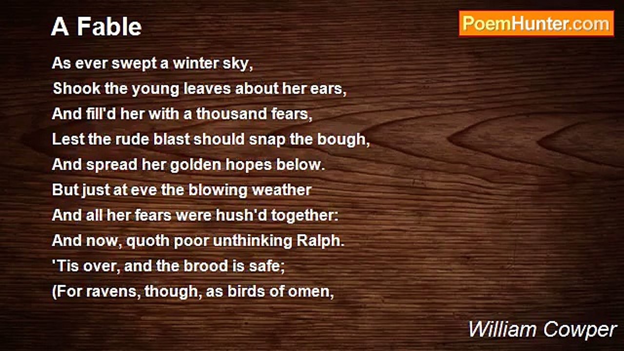 William Cowper - A Fable