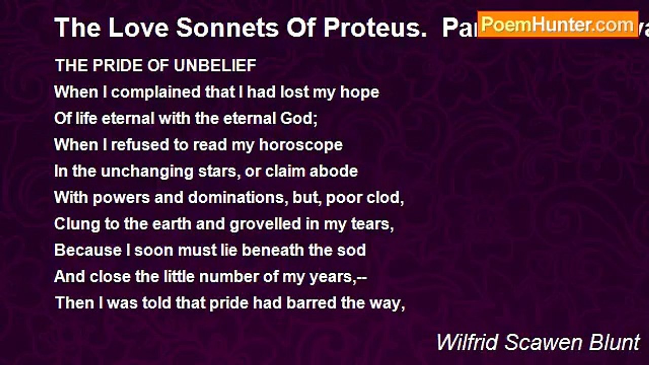 Wilfrid Scawen Blunt - The Love Sonnets Of Prot...
