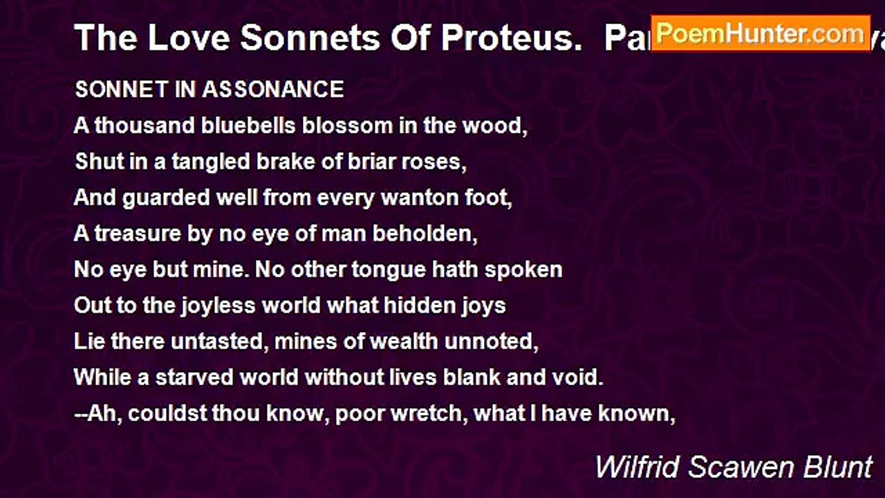 Wilfrid Scawen Blunt - The Love Sonnets Of Prot...