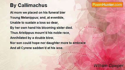 William Cowper - By Callimachus