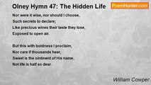 William Cowper - Olney Hymn 47: The Hidden Life