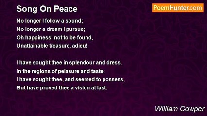 William Cowper - Song On Peace