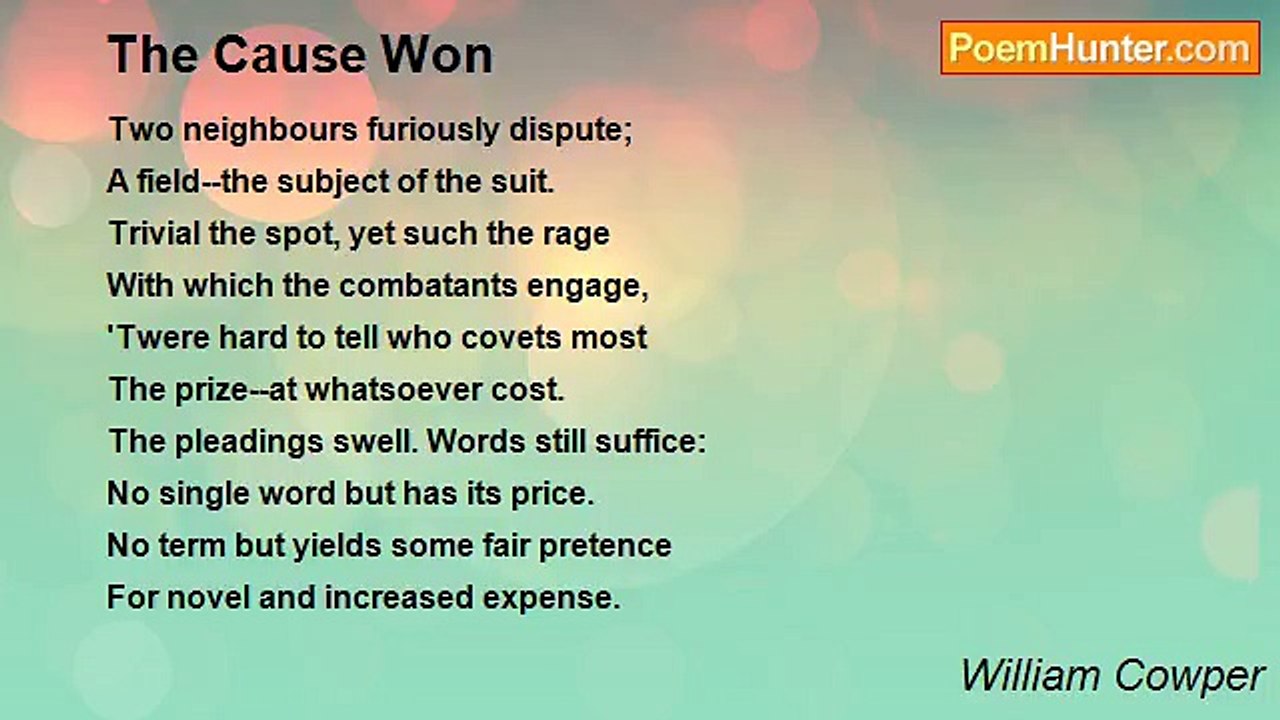 William Cowper - The Cause Won