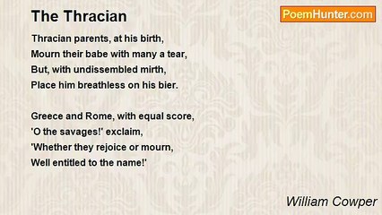 William Cowper - The Thracian