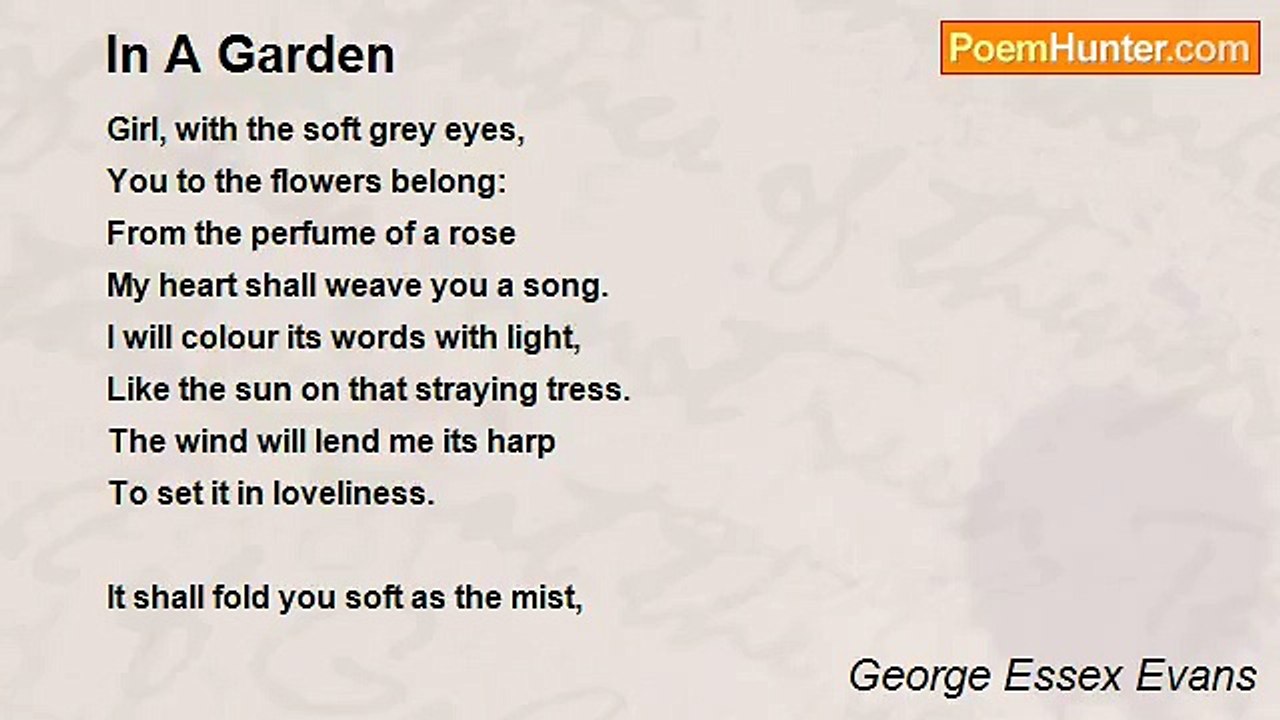 George Essex Evans - In A Garden