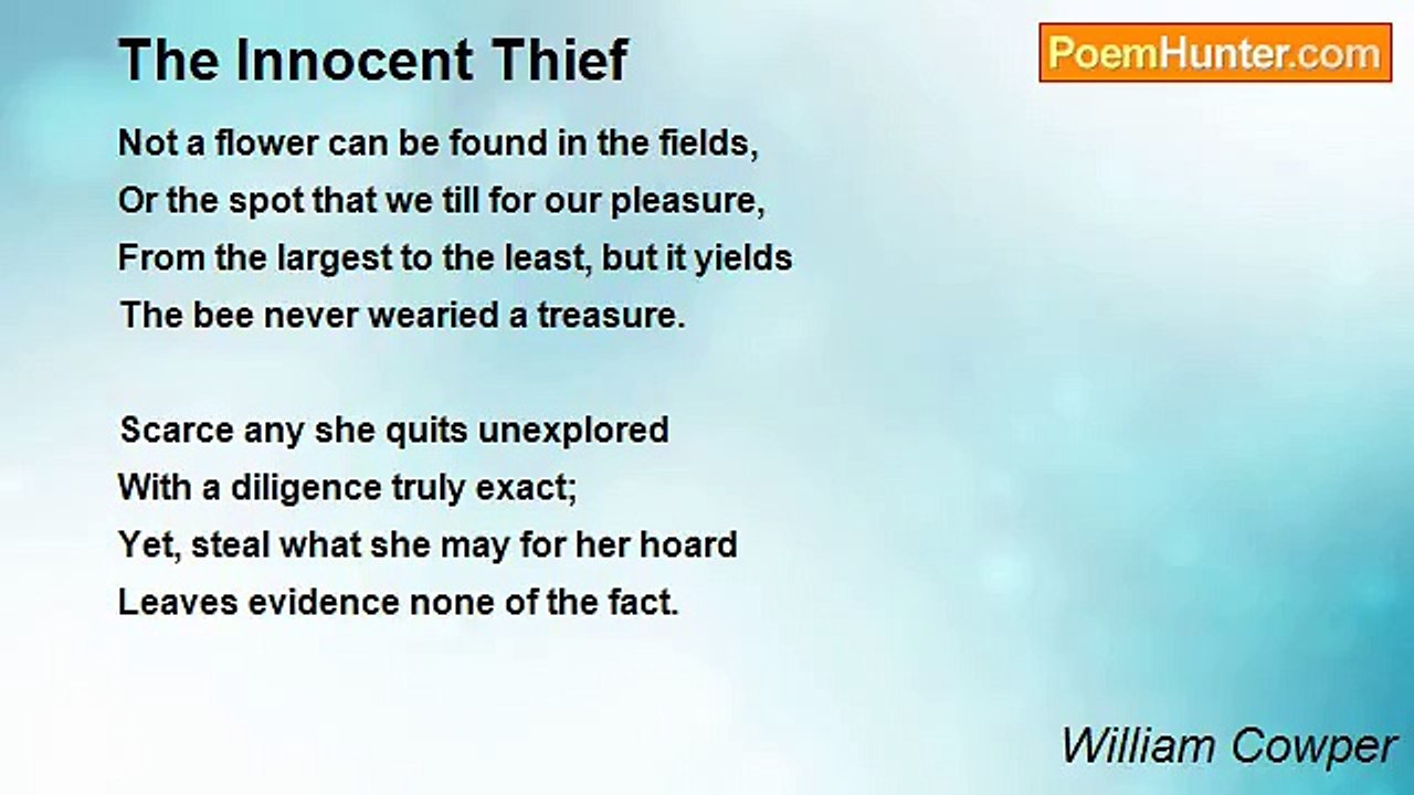 William Cowper - The Innocent Thief