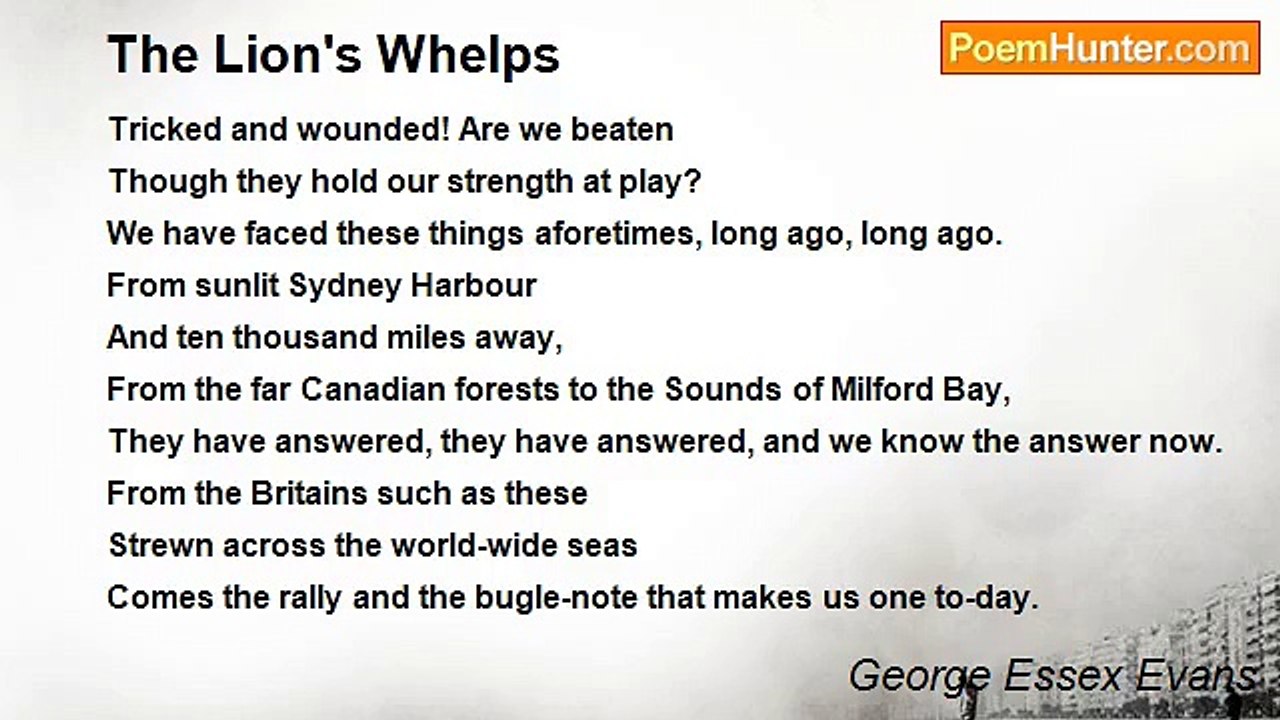 George Essex Evans - The Lion's Whelps