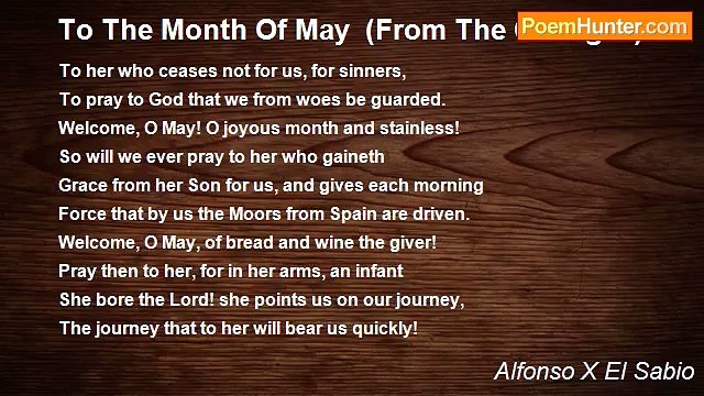 Alfonso X El Sabio - To The Month Of May (From The Cantigas)