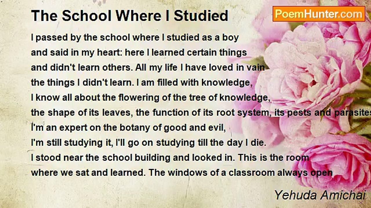 Yehuda Amichai - The School Where I Studied