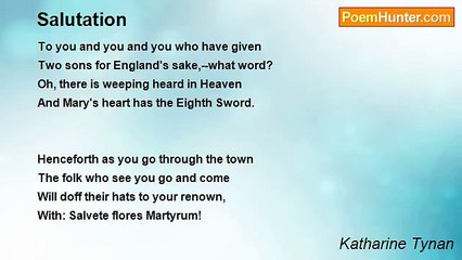 Katharine Tynan - Salutation