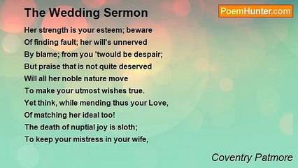 Coventry Patmore - The Wedding Sermon