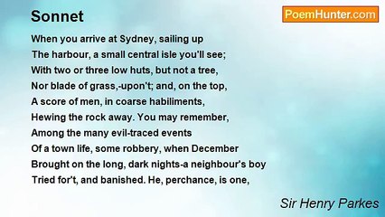 Sir Henry Parkes - Sonnet