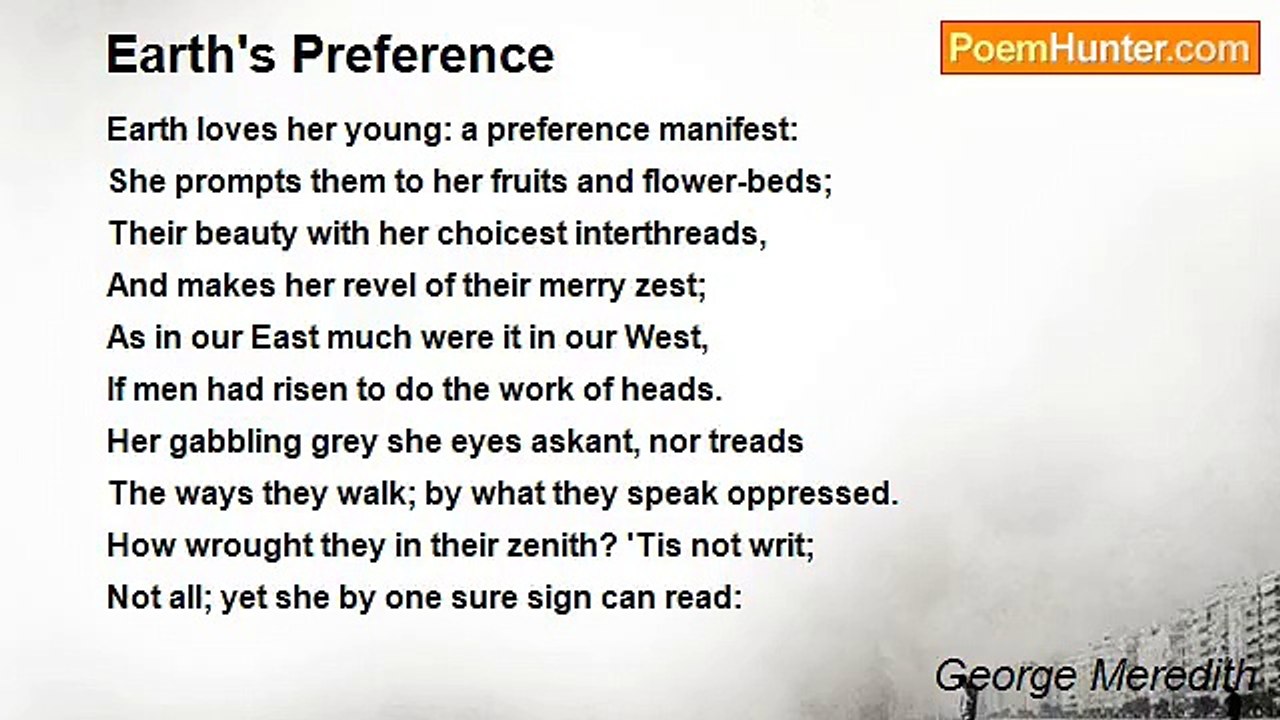 George Meredith - Earth's Preference
