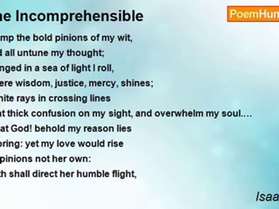 Isaac Watts - The Incomprehensible