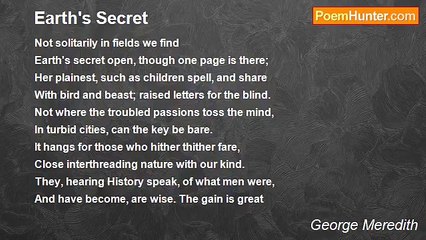 George Meredith - Earth's Secret