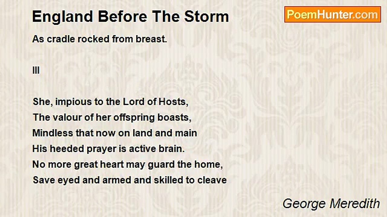 George Meredith - England Before The Storm