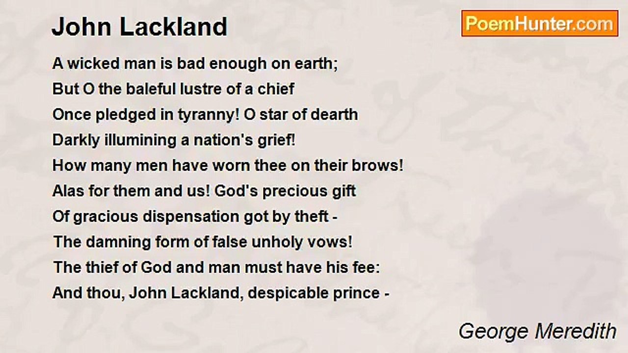 George Meredith - John Lackland