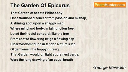 George Meredith - The Garden Of Epicurus