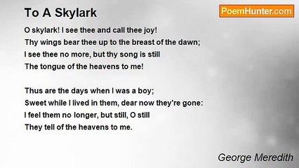 George Meredith - To A Skylark
