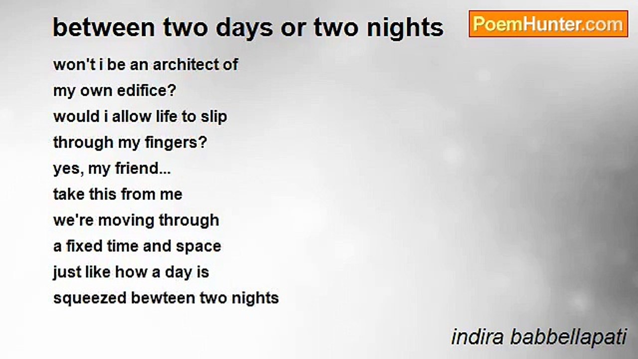 indira babbellapati - between two days or two nights