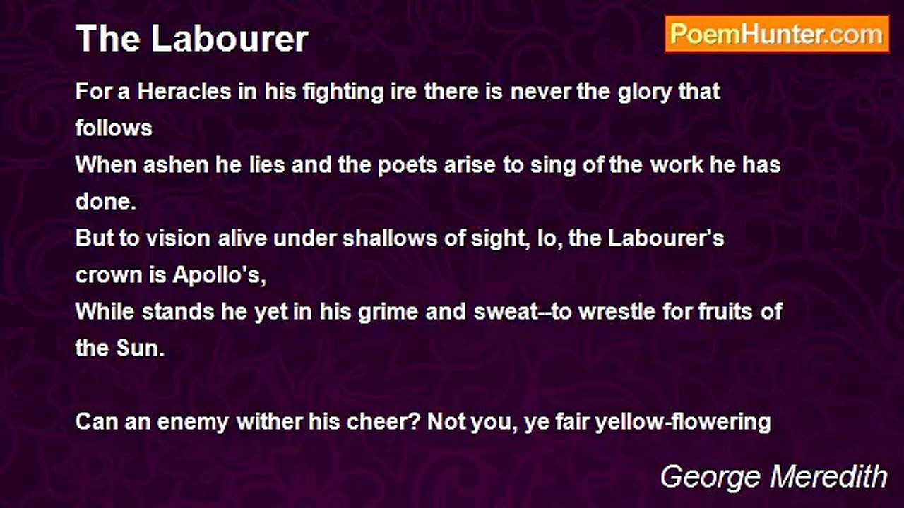 George Meredith - The Labourer
