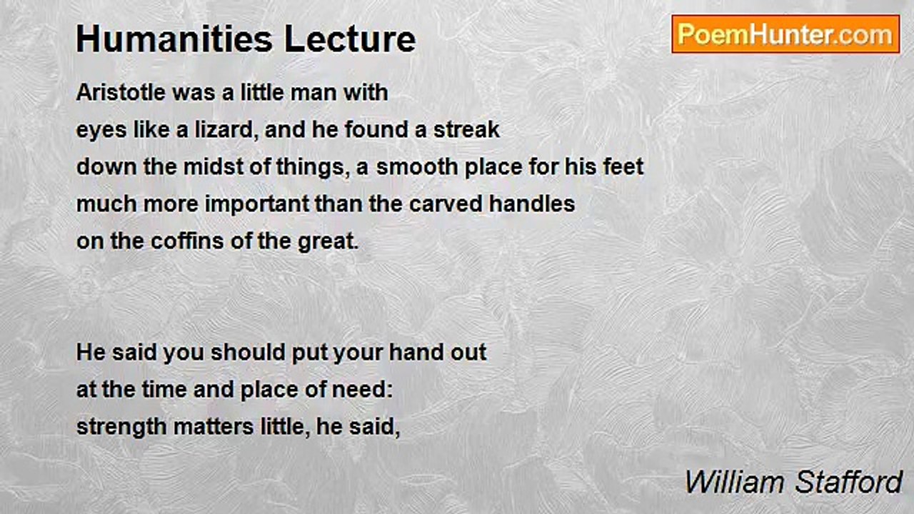 William Stafford - Humanities Lecture