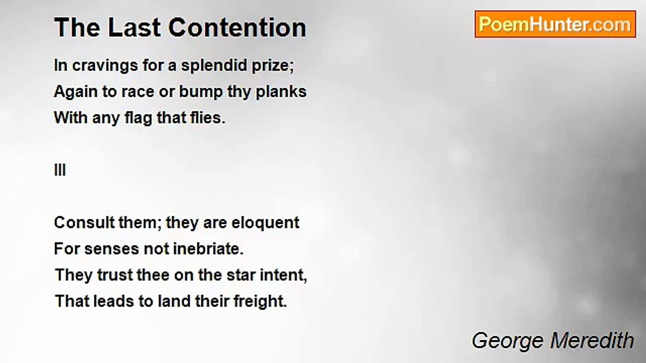 George Meredith - The Last Contention