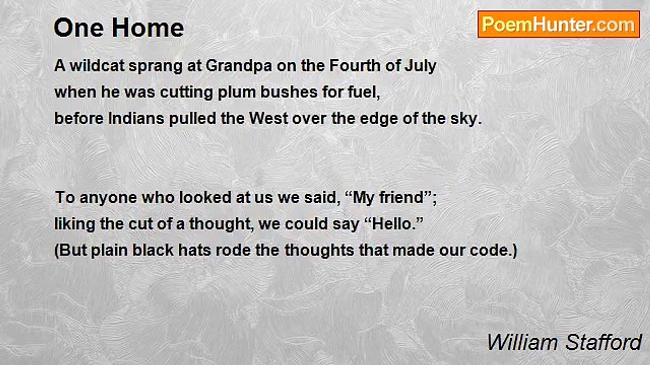 William Stafford - One Home