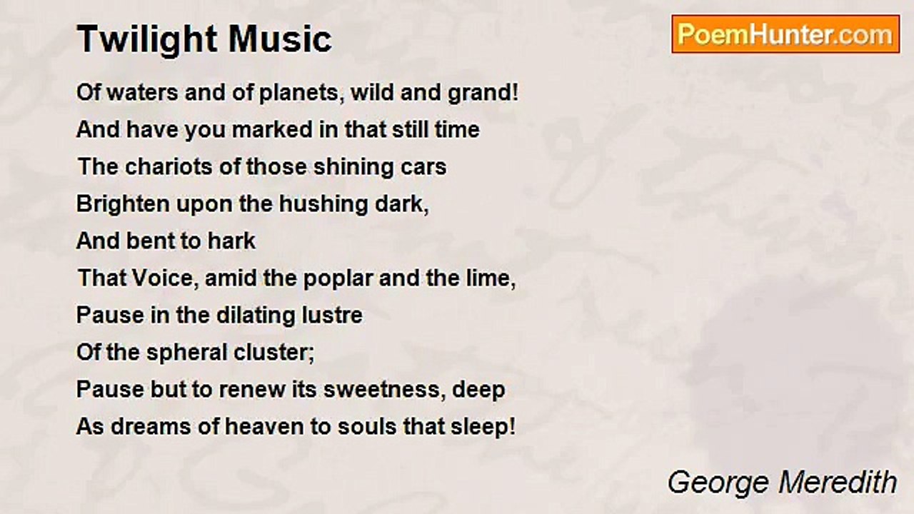 George Meredith - Twilight Music