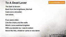 Louise Bogan - To A Dead Lover