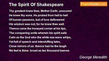 George Meredith - The Spirit Of Shakespeare