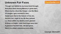 George Meredith - Unknown Fair Faces