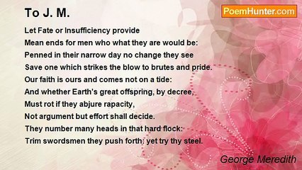 George Meredith - To J. M.