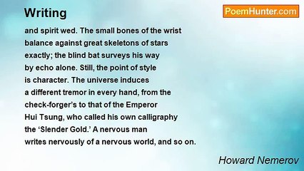 Howard Nemerov - Writing