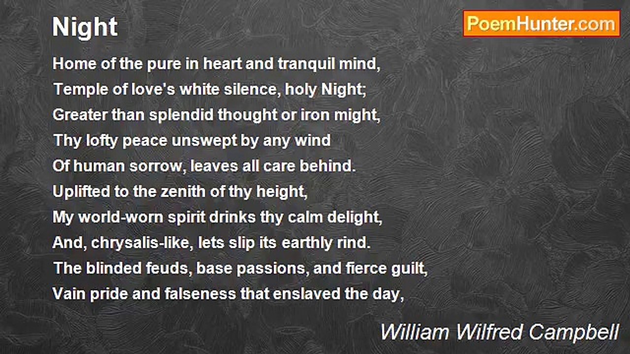 William Wilfred Campbell - Night