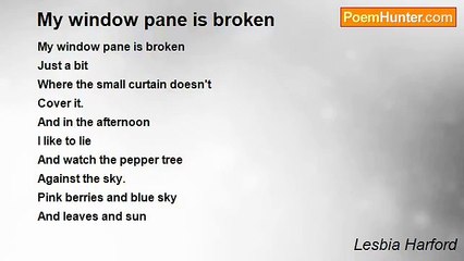 Lesbia Harford - My window pane is broken