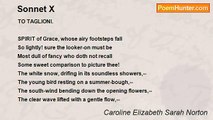 Caroline Elizabeth Sarah Norton - Sonnet X