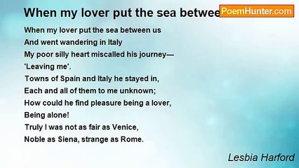 Lesbia Harford - When my lover put the sea between us